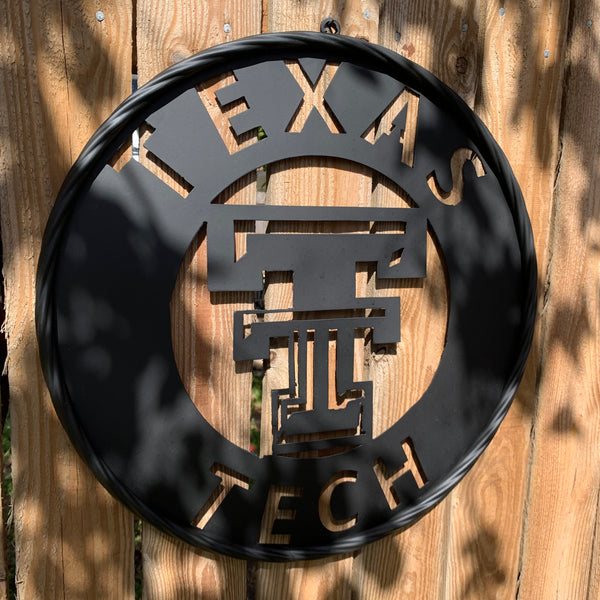 12",18",24",32",36" TEXAS TECH RUSTIC BLACK CUSTOM METAL VINTAGE CRAFT TEAM SIGN HANDMADE TO ORDER