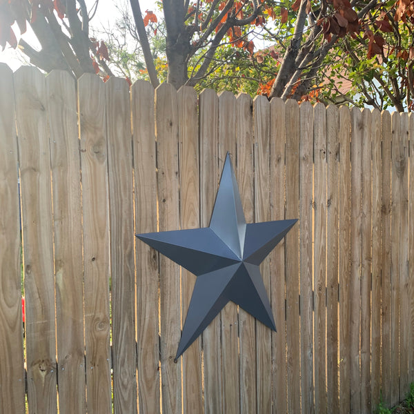 GUN METAL GREY STAR BARN STAR NO RING DAVID STAR 5 POINT WESTERN HOME DECOR HAND PAINTED