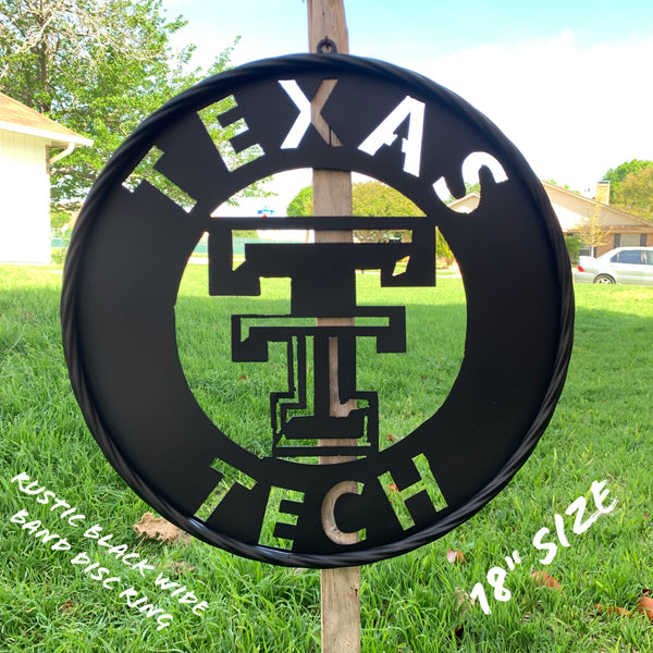 12",18",24",32",36" TEXAS TECH RUSTIC BLACK CUSTOM METAL VINTAGE CRAFT TEAM SIGN HANDMADE TO ORDER