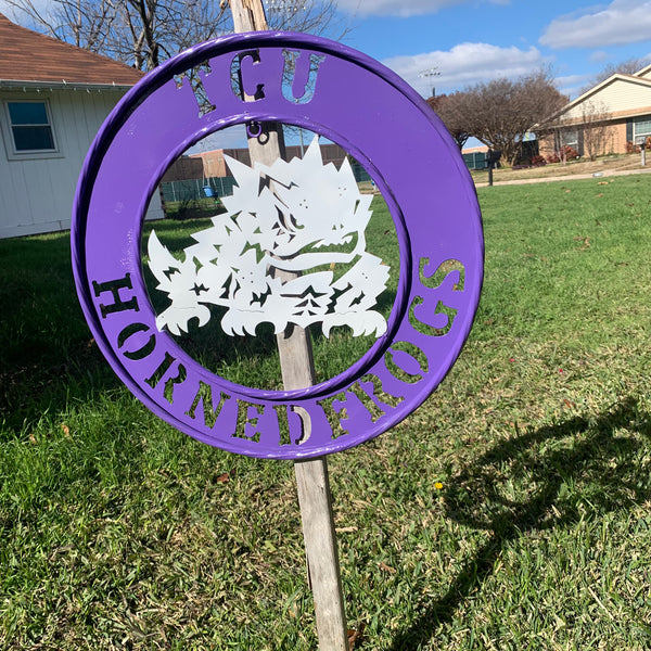18",24",32" TCU HORNED FROGS CUSTOM METAL VINTAGE CRAFT TEAM SIGN WESTERN HOME DECOR HANDMADE