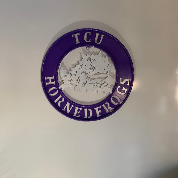 18",24",32" TCU HORNED FROGS CUSTOM METAL VINTAGE CRAFT TEAM SIGN WESTERN HOME DECOR HANDMADE