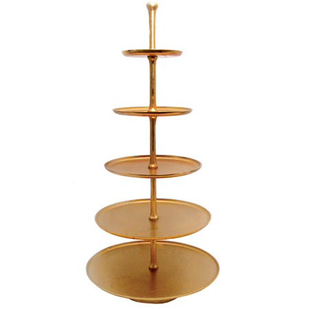 #IH_16227 GOLD 5-TIER STAND 44"H WESTERN HOME DECOR HANDMADE BRAND NEW