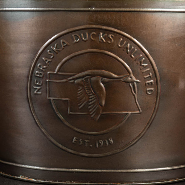 18" NEBRASKA DUCKS UNLIMITED COPPER TUB BUCKET WESTERN HOME DECOR NEW #EH12510
