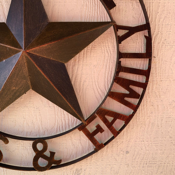 WELCOME FRIENDS FAMILY BARN METAL STAR WALL ART WESTERN HOME DECOR HANDMADE NEW