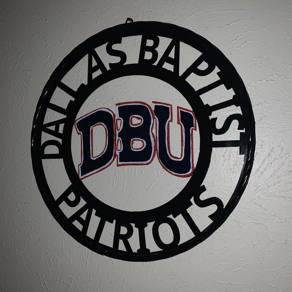 DBU DALLAS BAPTIST PATRIOTS CUSTOM METAL VINTAGE CRAFT TEAM SIGN WESTERN HOME DECOR HANDMADE