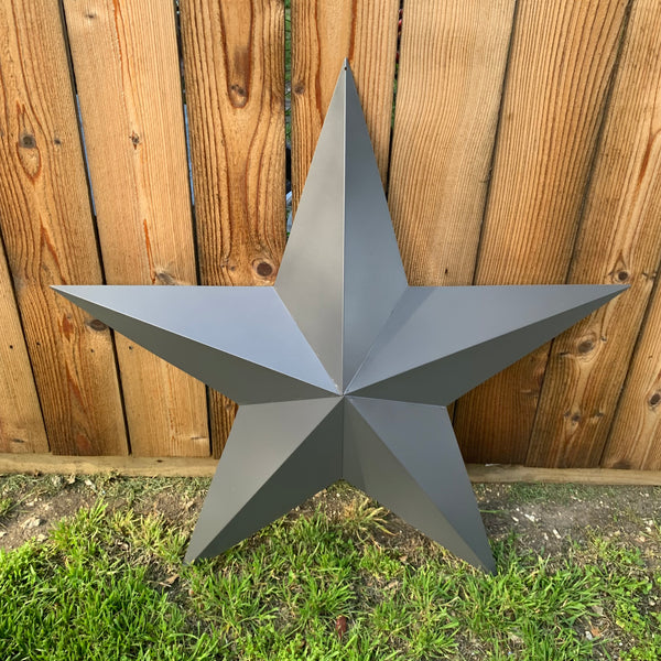 GUN METAL GREY STAR BARN STAR NO RING DAVID STAR 5 POINT WESTERN HOME DECOR HAND PAINTED