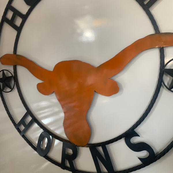 HOOKEM HORNS WITH LONE STAR TEXAS LONGHORNS HOOK EM METAL CUSTOM VINTAGE CRAFT WALL ART TEAM SIGN HANDMADE