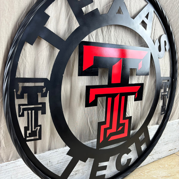 TEXAS TECH CUSTOM METAL VINTAGE SIGN WESTERN HOME DECOR HANDMADE