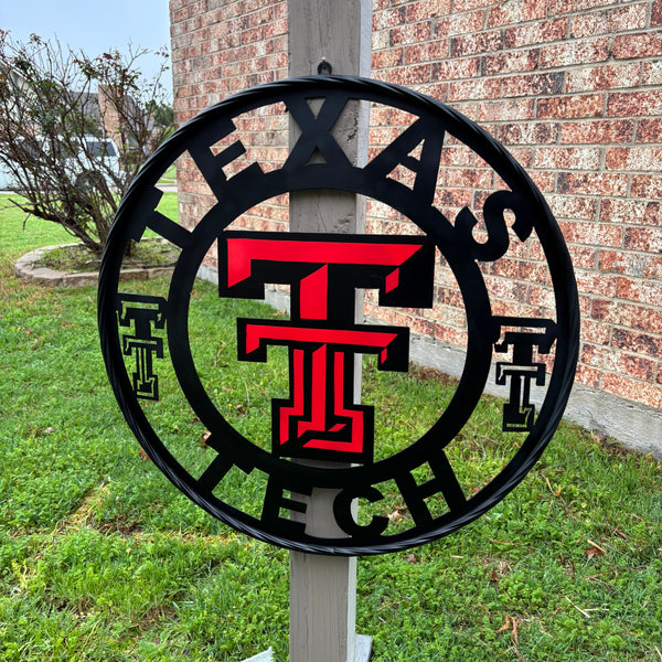 TEXAS TECH CUSTOM METAL VINTAGE SIGN WESTERN HOME DECOR HANDMADE