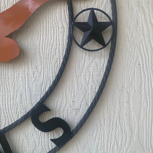 HOOKEM HORNS WITH LONE STAR TEXAS LONGHORNS HOOK EM METAL CUSTOM VINTAGE CRAFT WALL ART TEAM SIGN HANDMADE
