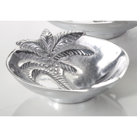 #IH_13419 PALM TREE BOWL SMALL METAL WESTERN HOME DECOR HANDMADE NEW
