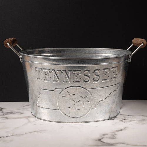 24" GALV. TENNESSEE TUB BUCKET BEVERAGE DRINK HOLDER PARTY WESTERN HOME DECOR HANDMADE NEW #EH12504
