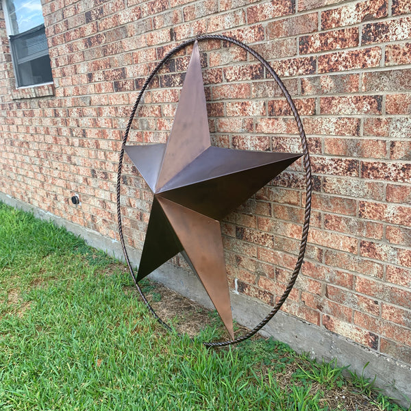 LONE STAR 60" BARN STAR METAL RUSTIC  BRONZE VINTAGE COPPER WALL ART WESTERN HOME DECOR HANDMADE NEW EH10524
