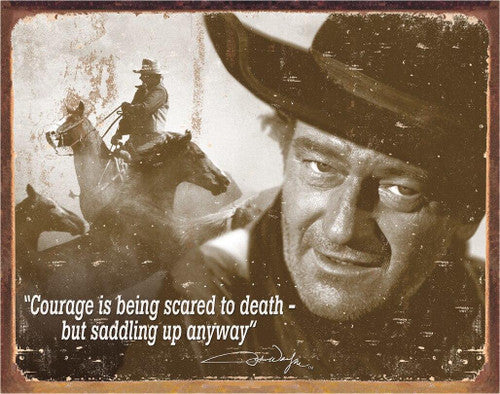 JOHN WAYNE COURAGE TIN SIGN CELEBRITY METAL ART WESTERN HOME DECOR HANDMADE CRAFT #1429