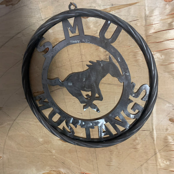 12",18",24",32",36" SMU MUSTANGS RAW METAL CUSTOM VINTAGE CRAFT WALL ART TEAM SIGN HANDMADE