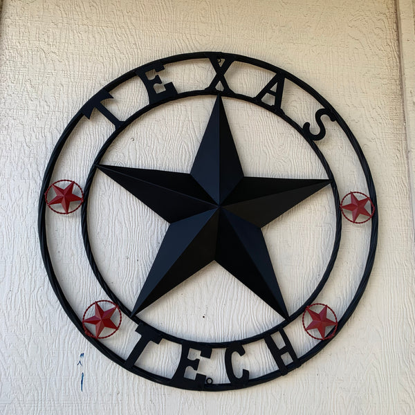 TEXAS TECH BARN STAR METAL LONESTAR CUSTOM VINTAGE METAL TEAM CRAFT ART WESTERN HOME DECOR SIZE:24",32",36",40",50"