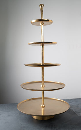 #IH_16227 GOLD 5-TIER STAND 44"H WESTERN HOME DECOR HANDMADE BRAND NEW