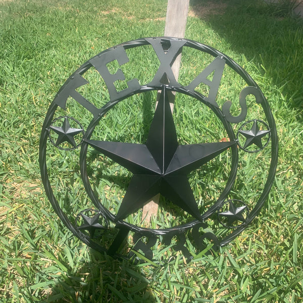 TEXAS 1836 BLACK BARN STAR METAL LONESTAR WESTERN HOME DECOR HANDMADE NEW 16",24",36",50"