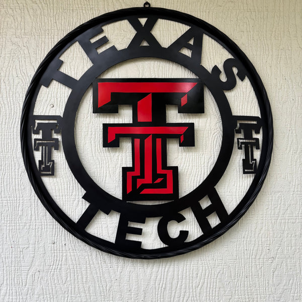 TEXAS TECH CUSTOM METAL VINTAGE SIGN WESTERN HOME DECOR HANDMADE