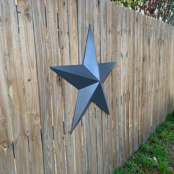 GUN METAL GREY STAR BARN STAR NO RING DAVID STAR 5 POINT WESTERN HOME DECOR HAND PAINTED