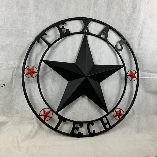 TEXAS TECH BARN STAR METAL LONESTAR CUSTOM VINTAGE METAL TEAM CRAFT ART WESTERN HOME DECOR SIZE:24",32",36",40",50"