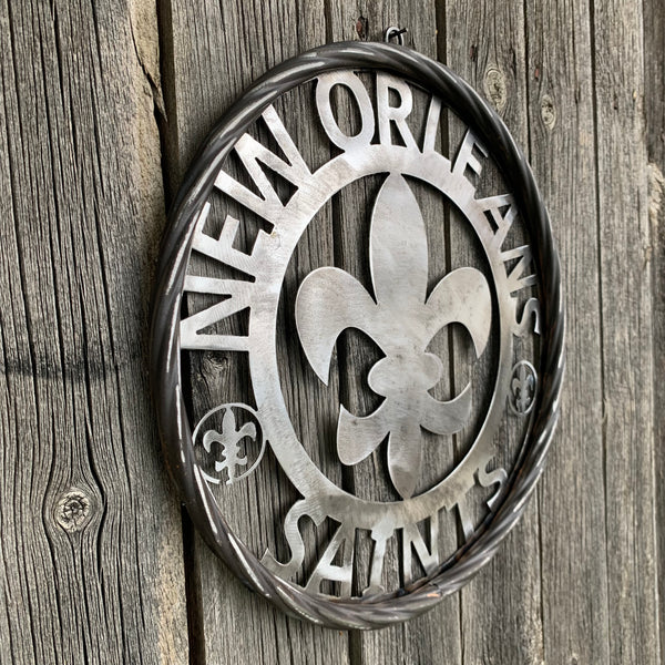 12", 18", 24 NEW ORLEANS SAINTS CUSTOM RAW METAL CRAFT SIGN WALL ART WESTERN HOME DECOR LASERCUT ART