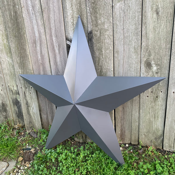 GUN METAL GREY STAR BARN STAR NO RING DAVID STAR 5 POINT WESTERN HOME DECOR HAND PAINTED