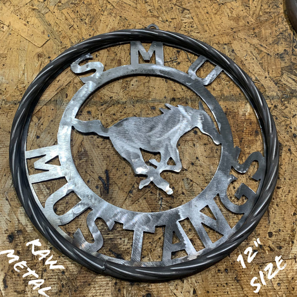 12",18",24",32",36" SMU MUSTANGS RAW METAL CUSTOM VINTAGE CRAFT WALL ART TEAM SIGN HANDMADE