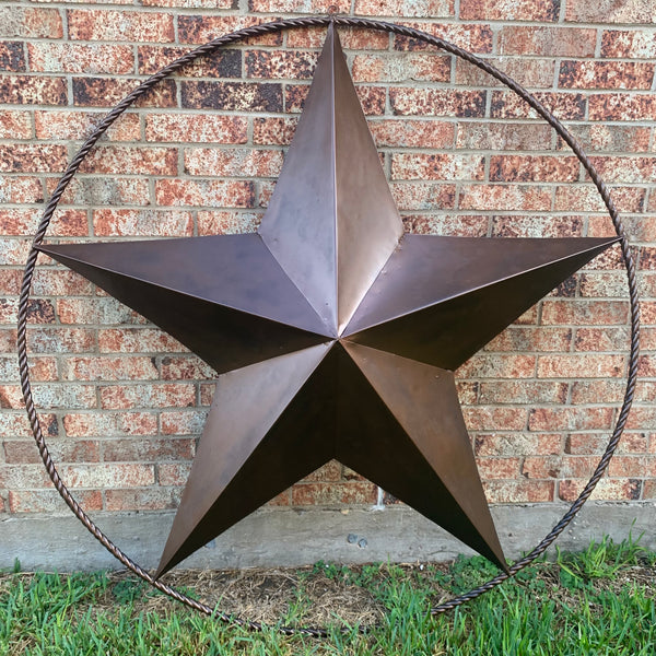 LONE STAR 60" BARN STAR METAL RUSTIC  BRONZE VINTAGE COPPER WALL ART WESTERN HOME DECOR HANDMADE NEW EH10524