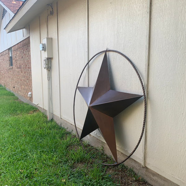 LONE STAR 60" BARN STAR METAL RUSTIC  BRONZE VINTAGE COPPER WALL ART WESTERN HOME DECOR HANDMADE NEW EH10524