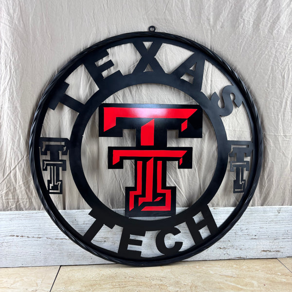 TEXAS TECH CUSTOM METAL VINTAGE SIGN WESTERN HOME DECOR HANDMADE