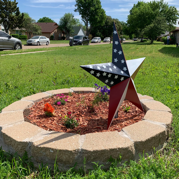 USA FLAG STAR STYLE# 5 RED WHITE & BLUE AMERICANA METAL BARN STAR WALL ART HANDMADE TO ORDER NEW