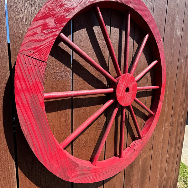 RED WAGON WHEEL BARN WOOD WESTERN HOME DECOR RUSTIC NEW 16",24",30",36",40"