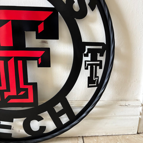 TEXAS TECH CUSTOM METAL VINTAGE SIGN WESTERN HOME DECOR HANDMADE