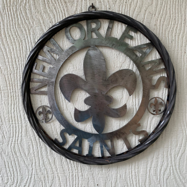 12", 18", 24 NEW ORLEANS SAINTS CUSTOM RAW METAL CRAFT SIGN WALL ART WESTERN HOME DECOR LASERCUT ART