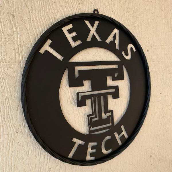 12",18",24",32",36" TEXAS TECH RUSTIC BLACK CUSTOM METAL VINTAGE CRAFT TEAM SIGN HANDMADE TO ORDER