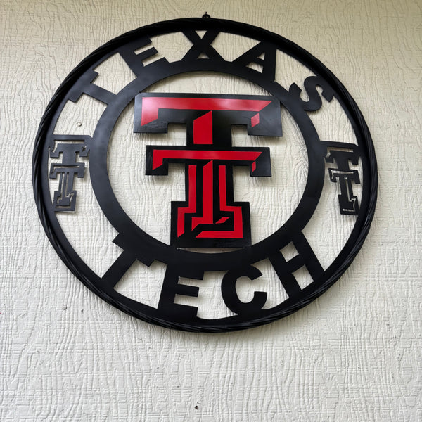 TEXAS TECH CUSTOM METAL VINTAGE SIGN WESTERN HOME DECOR HANDMADE