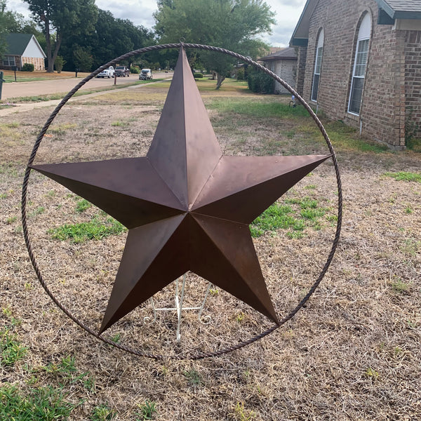 LONE STAR 60" BARN STAR METAL RUSTIC  BRONZE VINTAGE COPPER WALL ART WESTERN HOME DECOR HANDMADE NEW EH10524