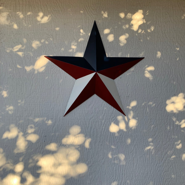16",24",36" RED WHITE & BLUE METAL BARN STAR METAL WALL ART HANDMADE