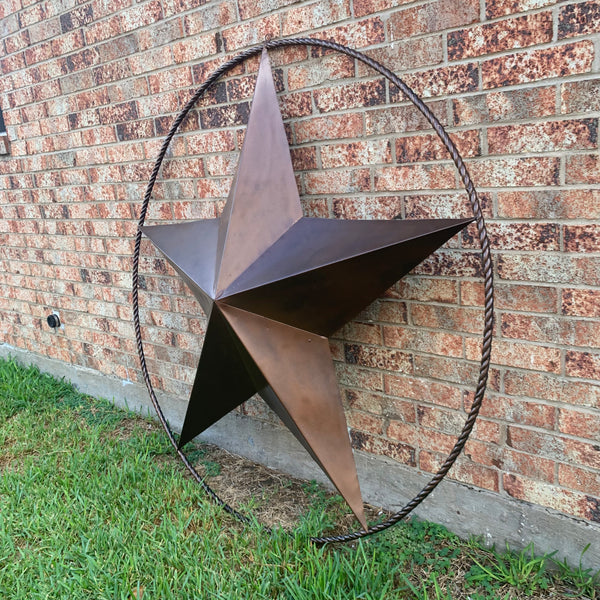 LONE STAR 60" BARN STAR METAL RUSTIC  BRONZE VINTAGE COPPER WALL ART WESTERN HOME DECOR HANDMADE NEW EH10524