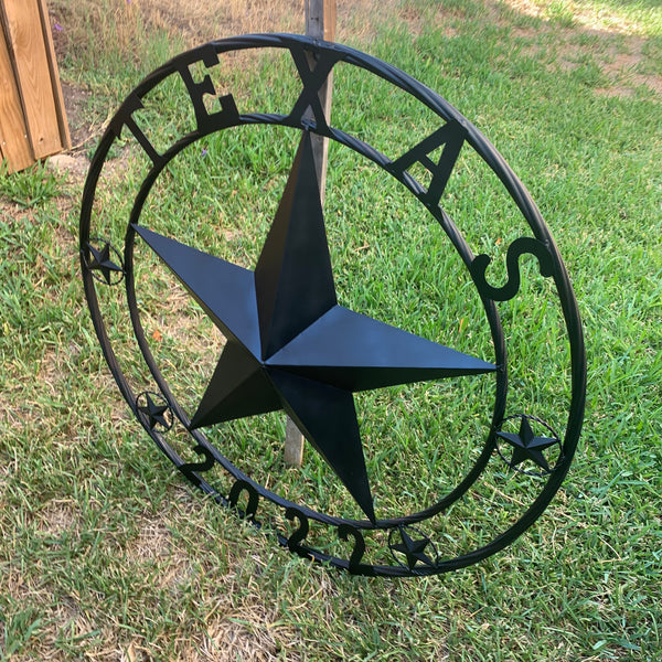 TEXAS 2022 STYLE CUSTOM NAME STAR BARN METAL LONE STAR 3d TWISTED ROPE RING WESTERN HOME DECOR RUSTIC  BLACK HANDMADE 24",32",34",36",40",42",44",46",50"