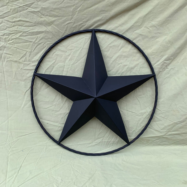 RUSTIC BLACK BARN STAR METAL LONE STAR 3d TWISTED ROPE RING WESTERN HOME DECOR HANDMADE NEW 12",16",24",32",36"-#EH10608