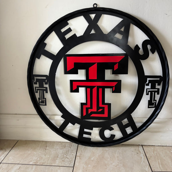 TEXAS TECH CUSTOM METAL VINTAGE SIGN WESTERN HOME DECOR HANDMADE