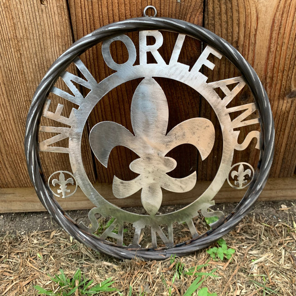 12", 18", 24 NEW ORLEANS SAINTS CUSTOM RAW METAL CRAFT SIGN WALL ART WESTERN HOME DECOR LASERCUT ART