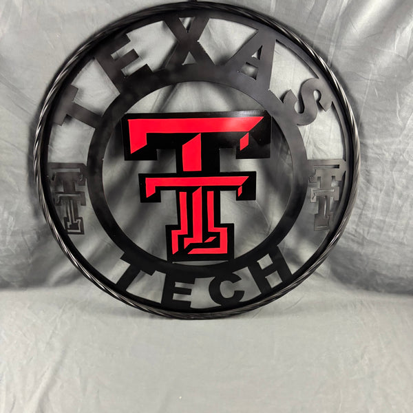 TEXAS TECH CUSTOM METAL VINTAGE SIGN WESTERN HOME DECOR HANDMADE