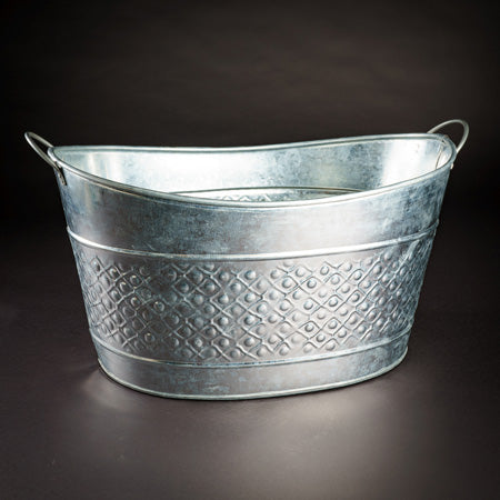 18" GALV. BOAT TUB BUCKET METAL BUCKET WESTERN HOME DECOR NEW #EH12501