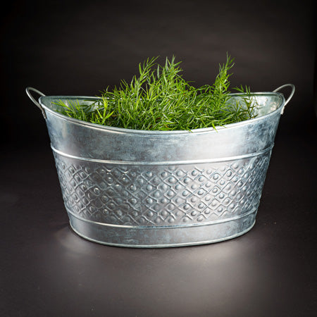 18" GALV. BOAT TUB BUCKET METAL BUCKET WESTERN HOME DECOR NEW #EH12501