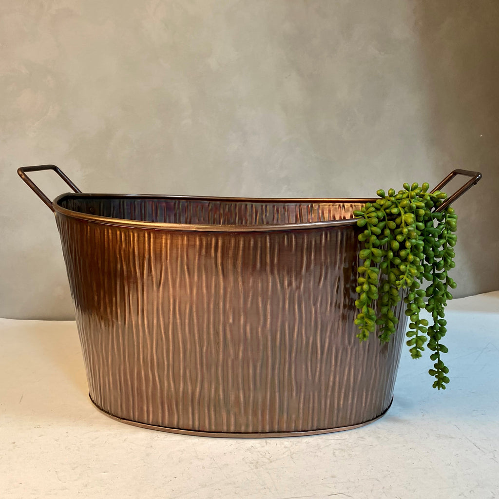 IH_20147 20" COPPER LINE TUB BUCKET WESTERN HOME DECOR HANDMADE NEW