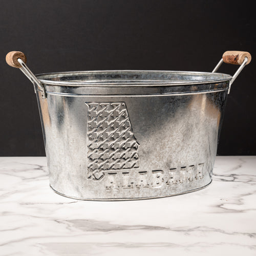 12" GALV. ALABAMA TUB BUCKET WESTERN HOME DECOR NEW #EH12506