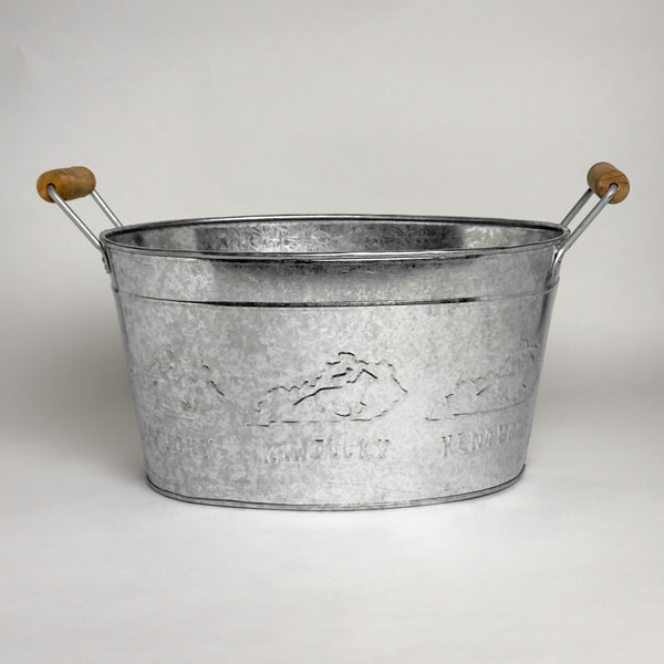 12" GALV. KENTUCKY TUB BUCKET WESTERN HOME DECOR NEW #EH12505